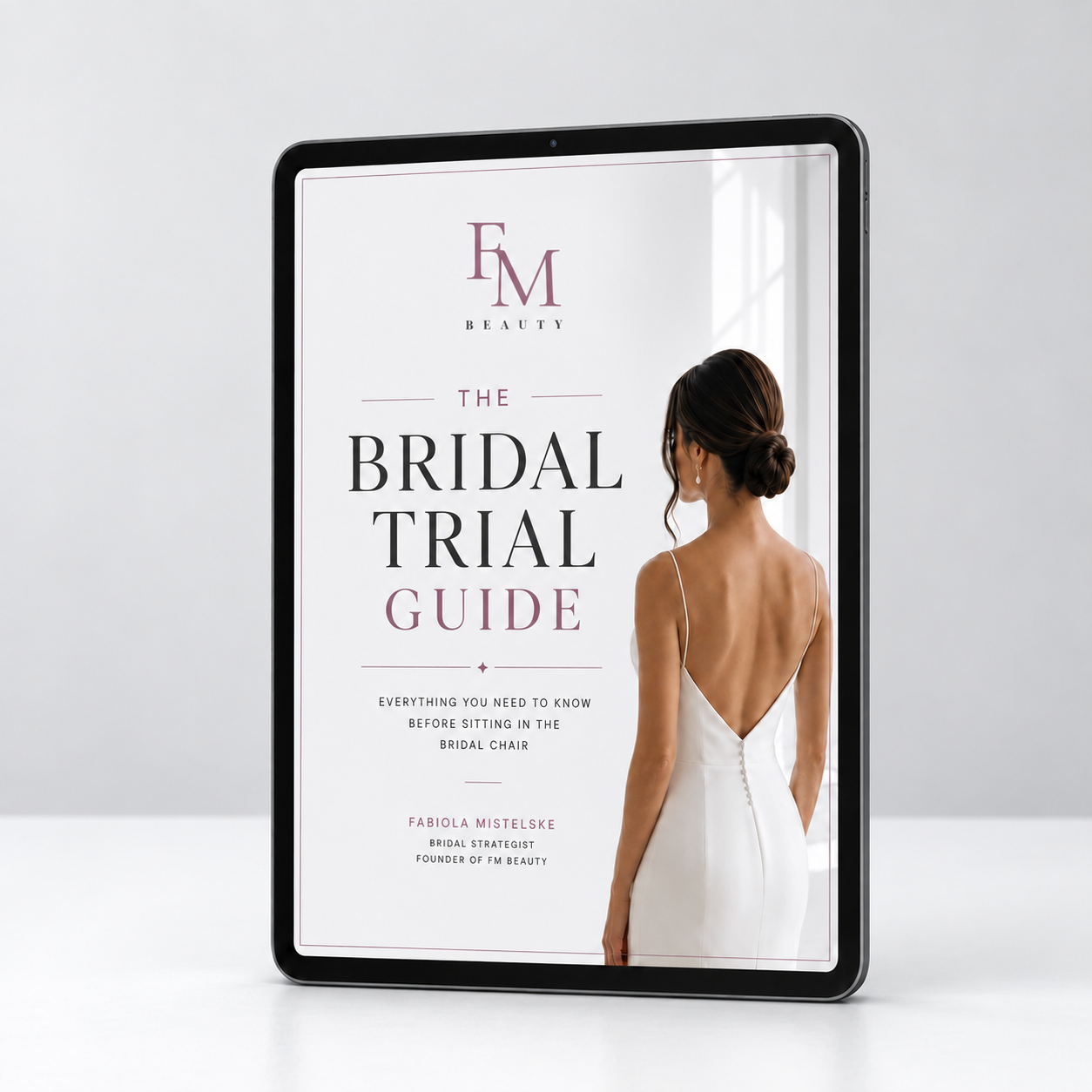 The Bridal Trial Guide displayed on a tablet